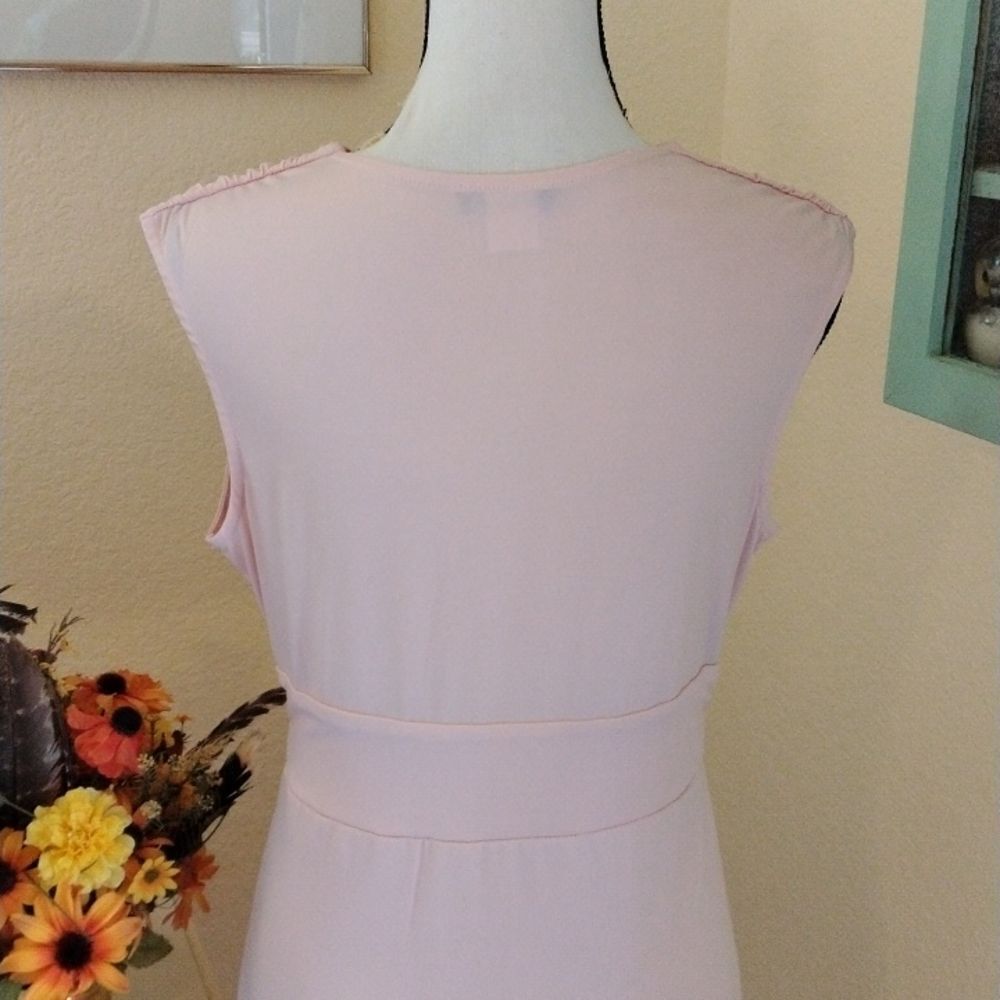 Elegant Pink Draped Women's Dress - Picture 6 of 9